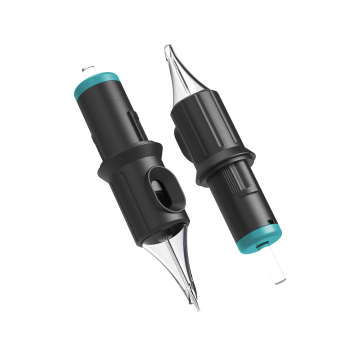 Box of 20 Ghost Black Needle Cartridges - Hollow Liner Long Taper