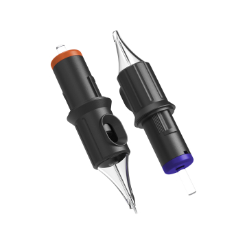 Box of 20 Ghost Black Needle Cartridges - Round Liner Medium Taper