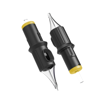 Box of 20 Ghost Black Needle Cartridges - Round Shader Long Taper