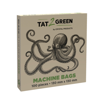 Box of 100 Tat2Green - Black Machine Bags - 130mm x 130mm