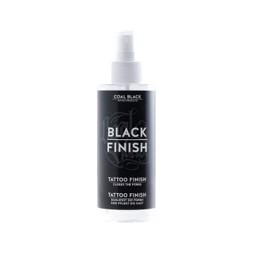 Coal Black Black Finish 200 ml tattoo finish spray bottle with black label