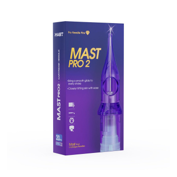 Box of 20 DragonHawk Mast Pro 2 Needle Cartridges - Short Taper - Round Magnum Stacked