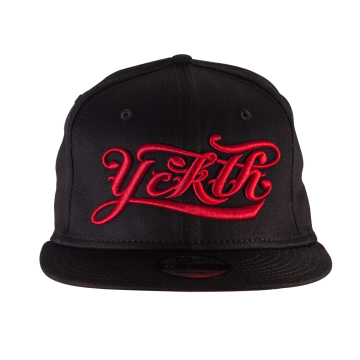 Luxury Hustle Wear 'YCKTH' Script 9FIFTY Snapback with Red Logo on Black Luxury Hustle Wear 'YCKTH' Script 9FIFTY Snapback with Red Logo on Black