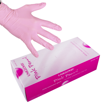 100kpl Uniglove Pink Pearl nitriili käsineet
