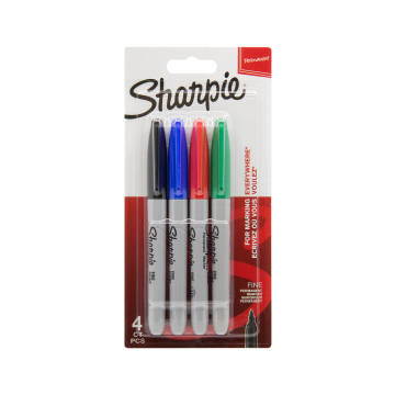Assorted Blister Pack of 4 Sharpie Fine Point Markers