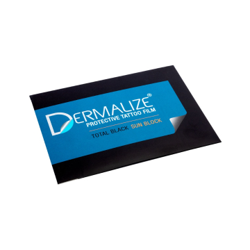 Pack of 5 Pre-Cut Sheets of Dermalize Pro Total Black Sun Block - Protective Tattoo Film - 15 x 10 cm