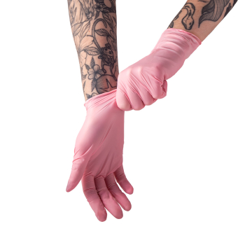 Box of 100 Saferly Pink Nitrile Gloves