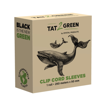 Tat2Green - Black Clip Cord Sleeves Roll Uncut