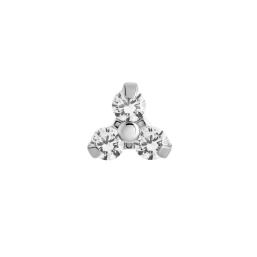 Tilum Internally Threaded Titanium Jewelled Trinity Top Small