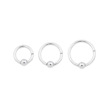 Tilum Titanium Captive Bead Hinged Clicker Ring with Ball