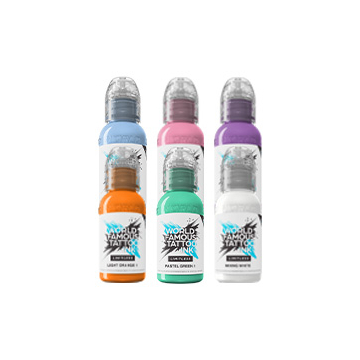 World Famous Limitless Tattoo Ink - Pastel Collection - 6x 30 ml