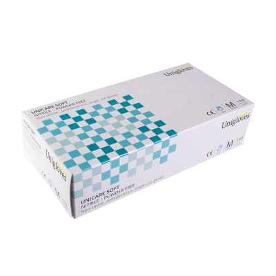 Box of 100 Blue Unicare Nitrile Gloves