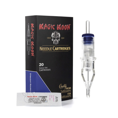 Box of 20 Magic Moon Cartridges 0.35MM Straight Round Liner Long Taper