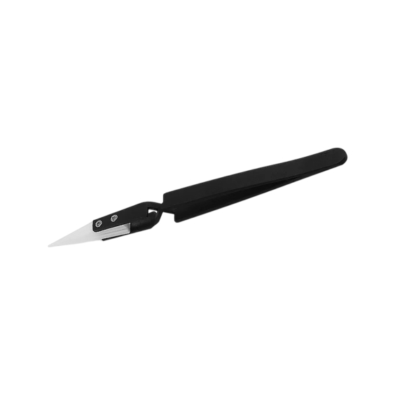 Black Curved Jewellery Tweezers with Ceramic Tip - Aces Supply