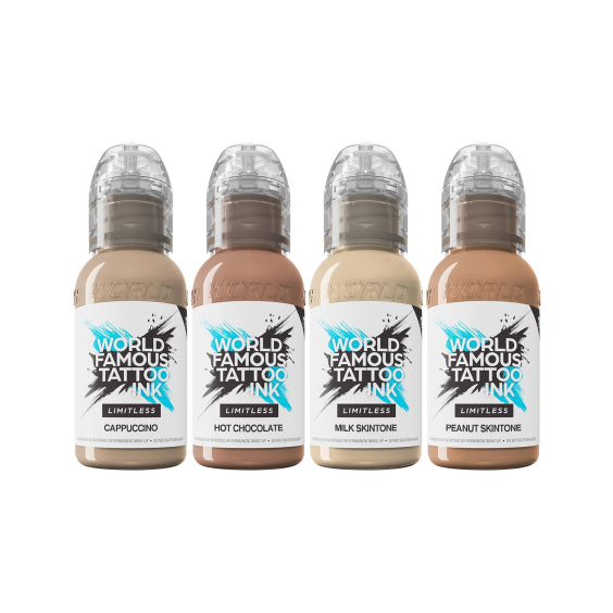 World Famous Limitless Tattoo Ink - Santucci Skin Tone Set - 4x 30 ml