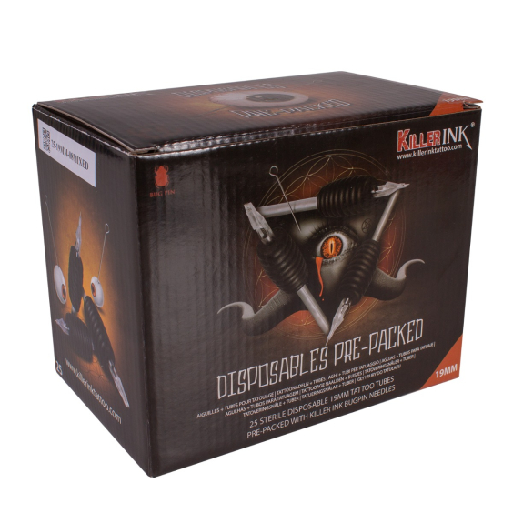 25 Mixed kertakäyttö grippi  / 19mm  gripit ja valmiiksi pakatut  Precision Bug Pin neulat