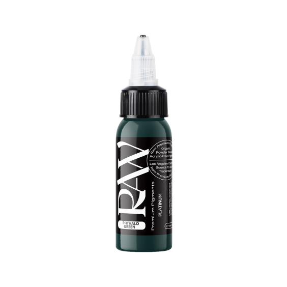 Raw Pigments Platinum - Phthalo Green Tattoo Ink - 30ml
